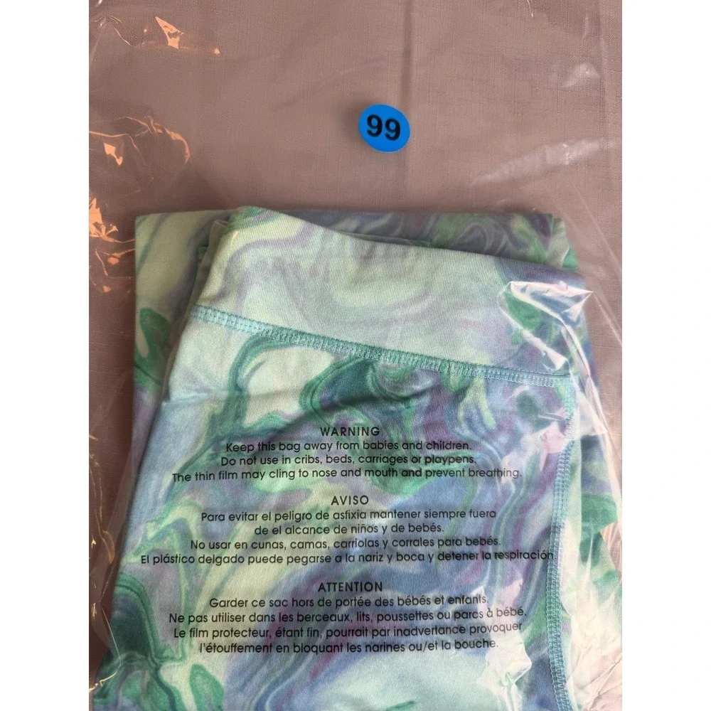 Girls Champion Active Pants Size XL 14-16 Leggings Green Blue - Picture 6 of 9